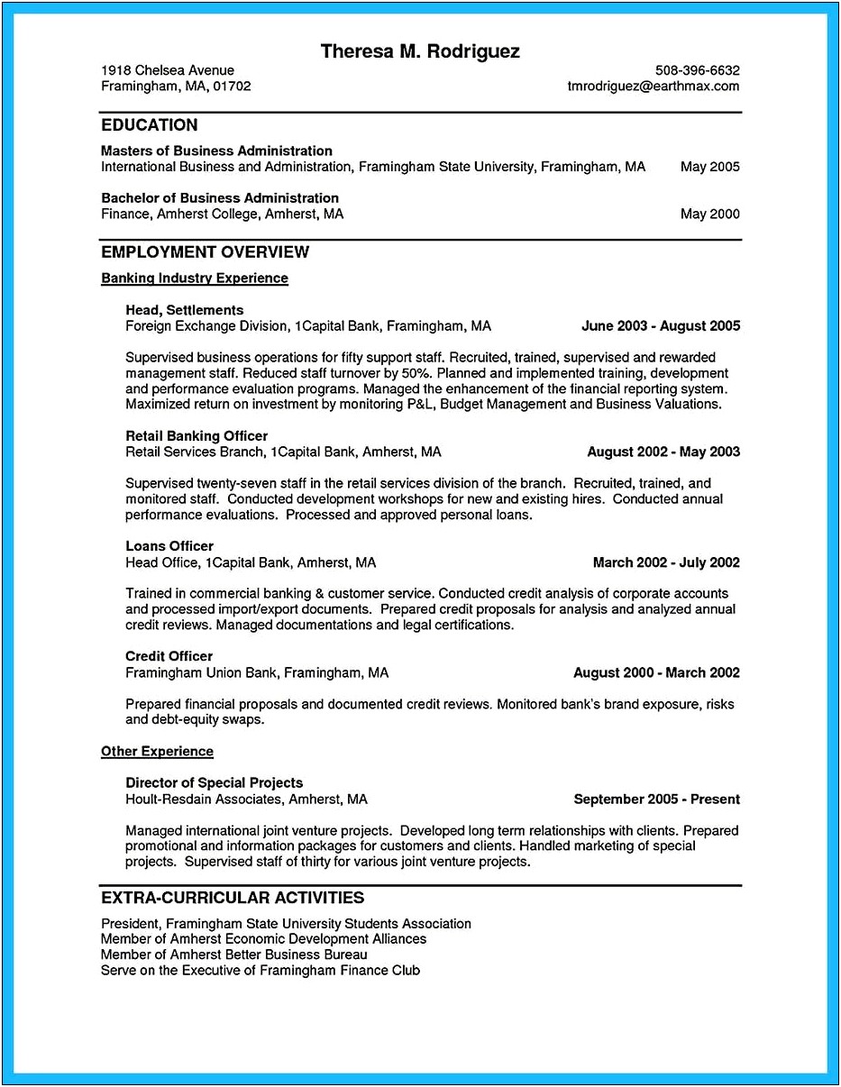 Impact Statement For Resume Example