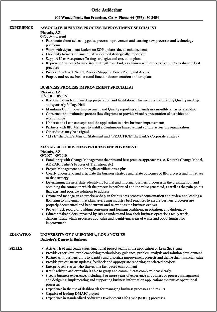 Improve Resume Working In Large Corporations