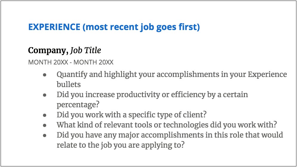 Include Only Relevant Work Experience On Resume