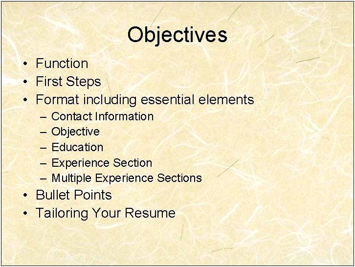 Including An Objective On Your Resume