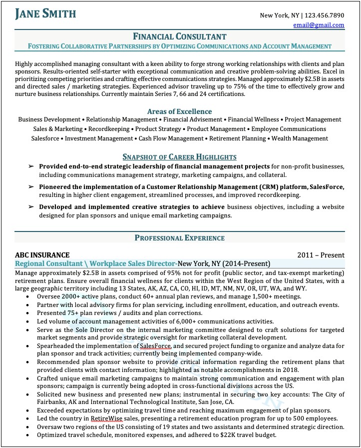 Independent Marketing Consultant Resume Example