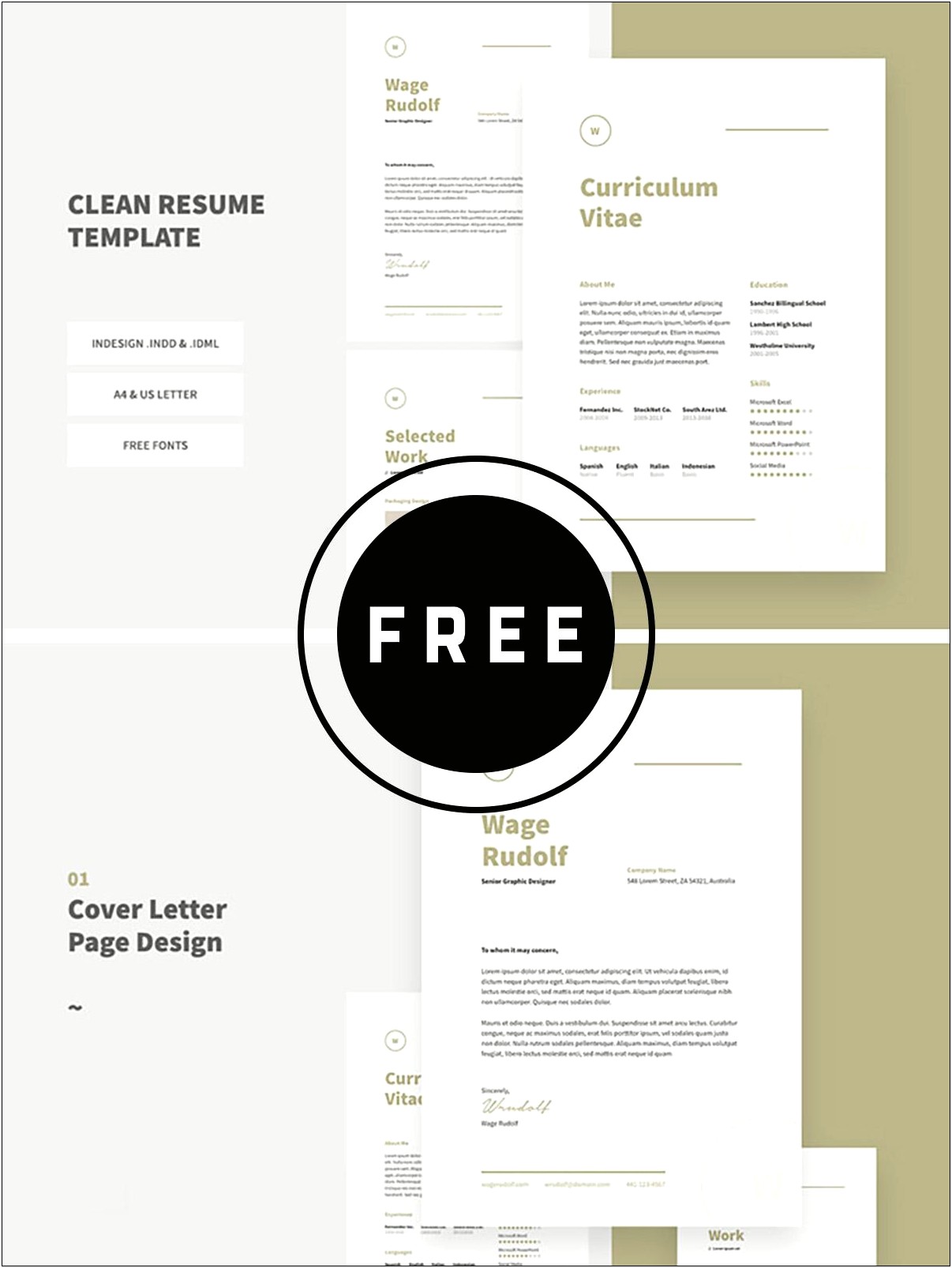 Indesign Resume Template Free 2019