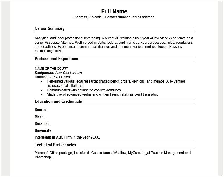 Indian Resume Format Download In Ms Word