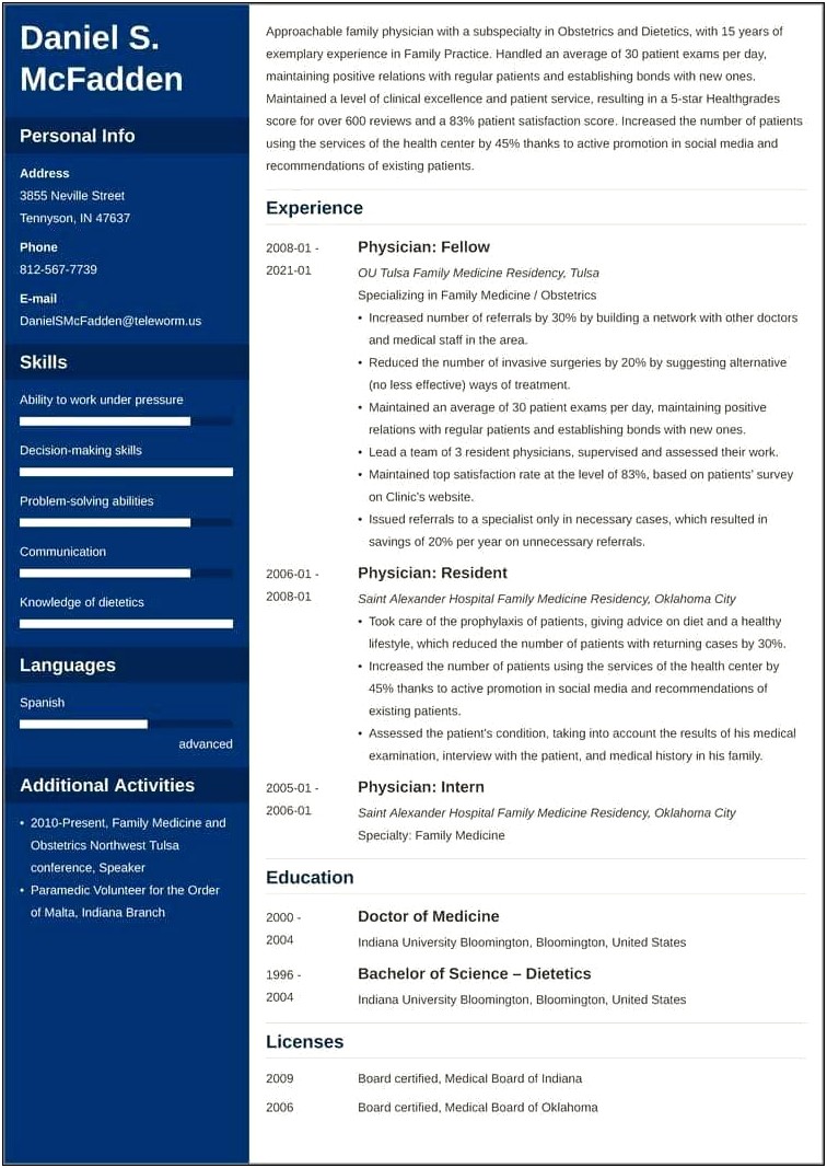 Indiana Cna Job Description For Resume