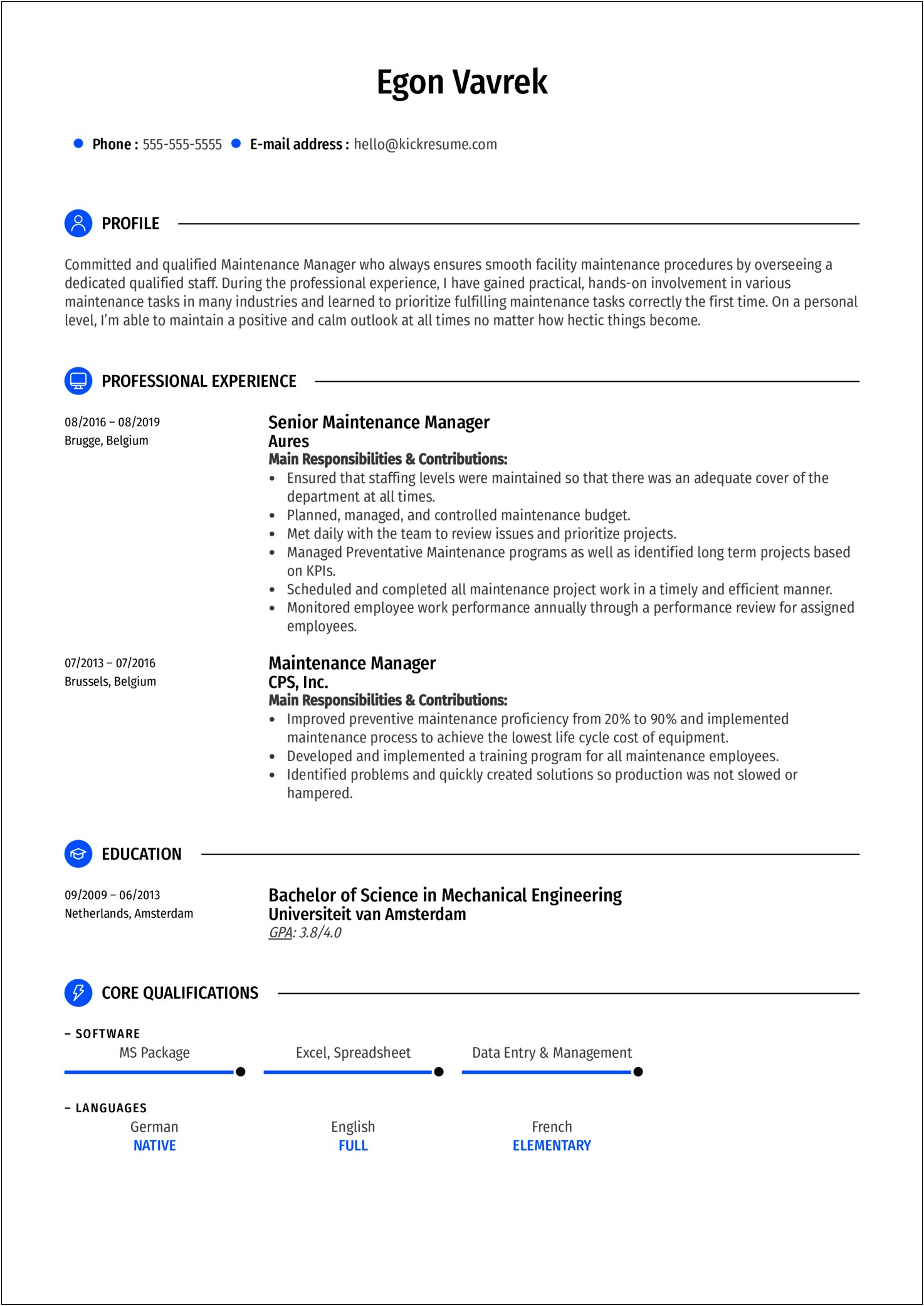 Industrial Maintenance Resume Objective Examples
