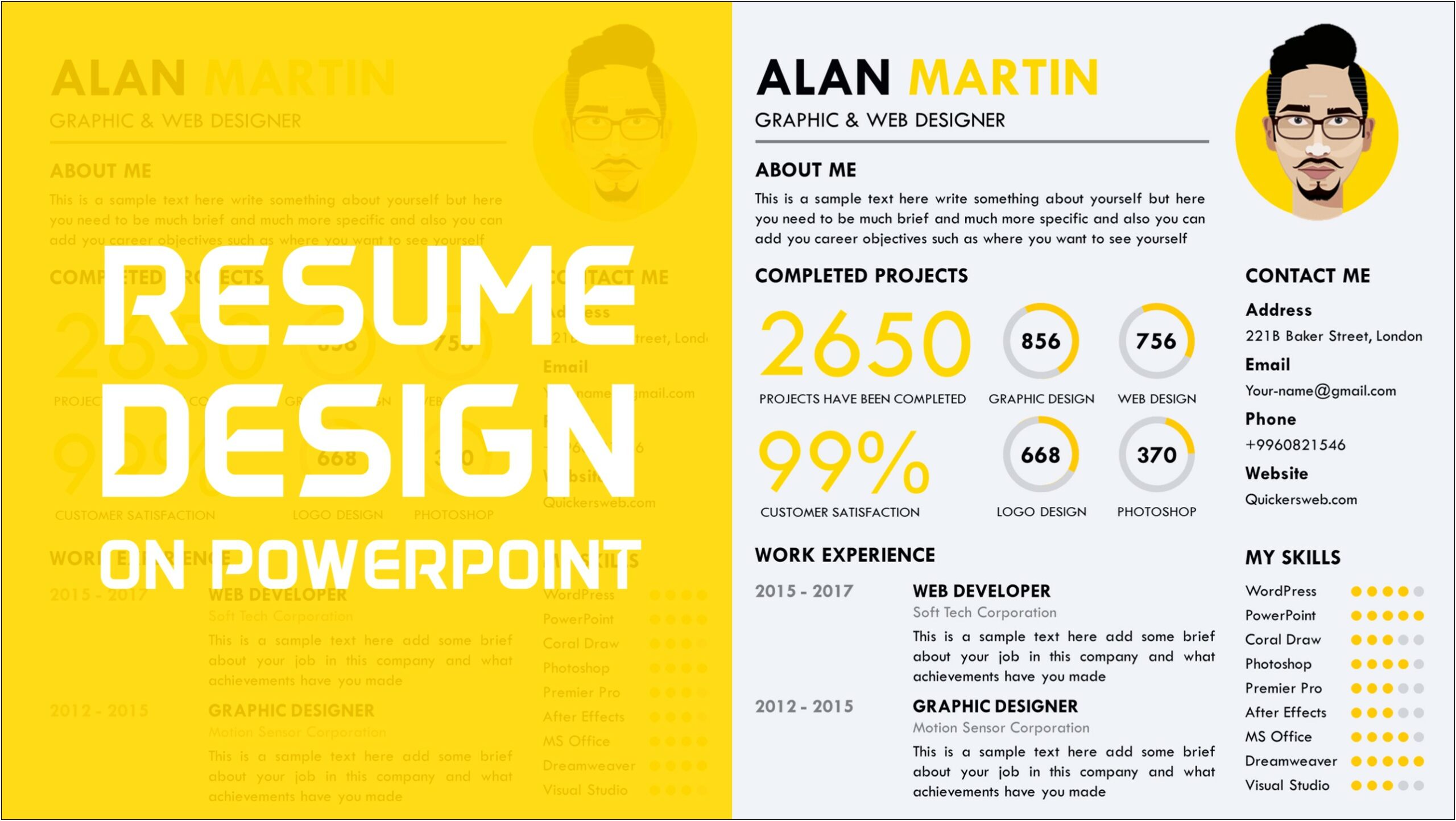 Infographic Resume Templatepowerpoint Free Download