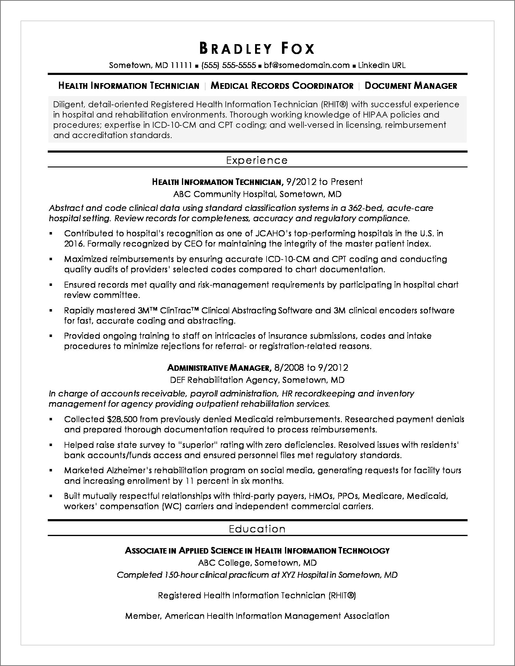 resume objective examples information technology