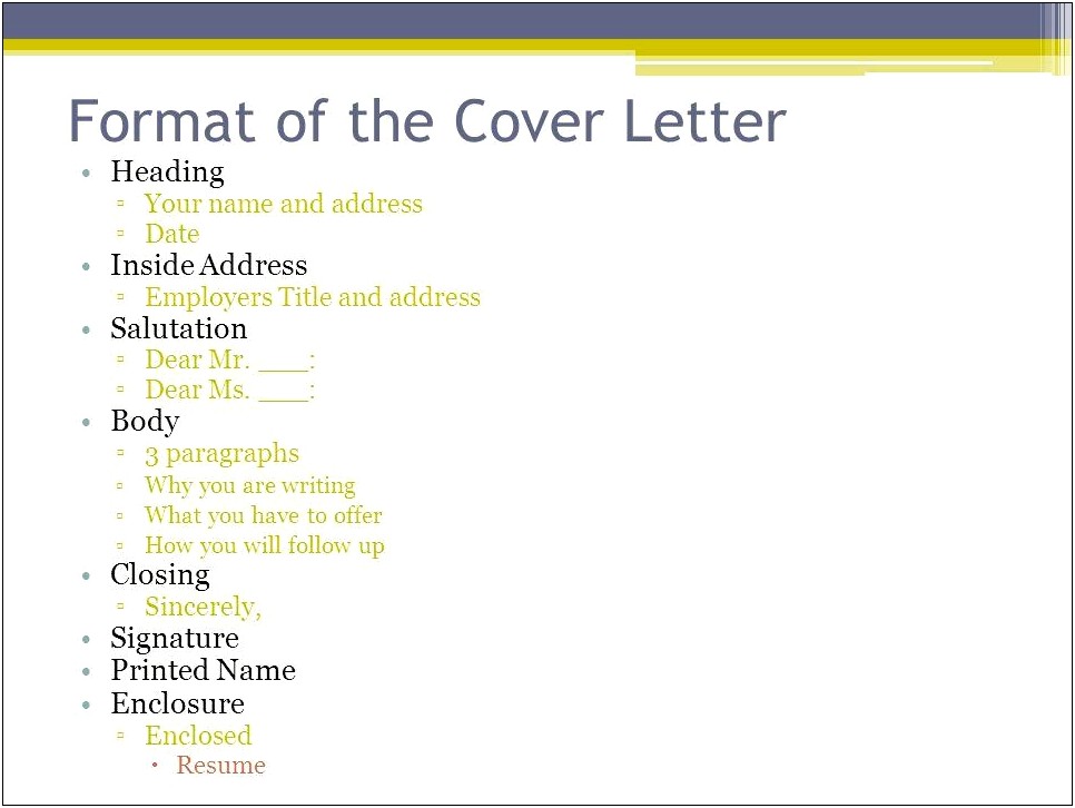 Inside Address Cover Letter And Resume
