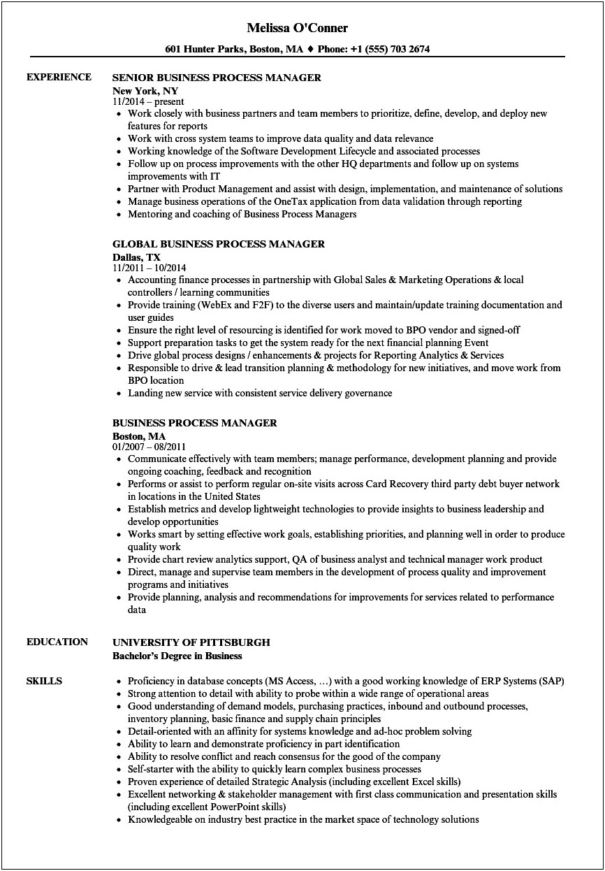 Insight Global Account Manager Resume