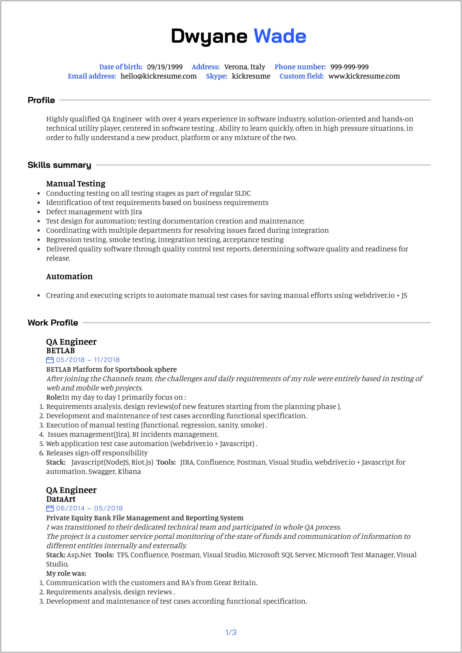 Inspection Measuring Scale Resume Example