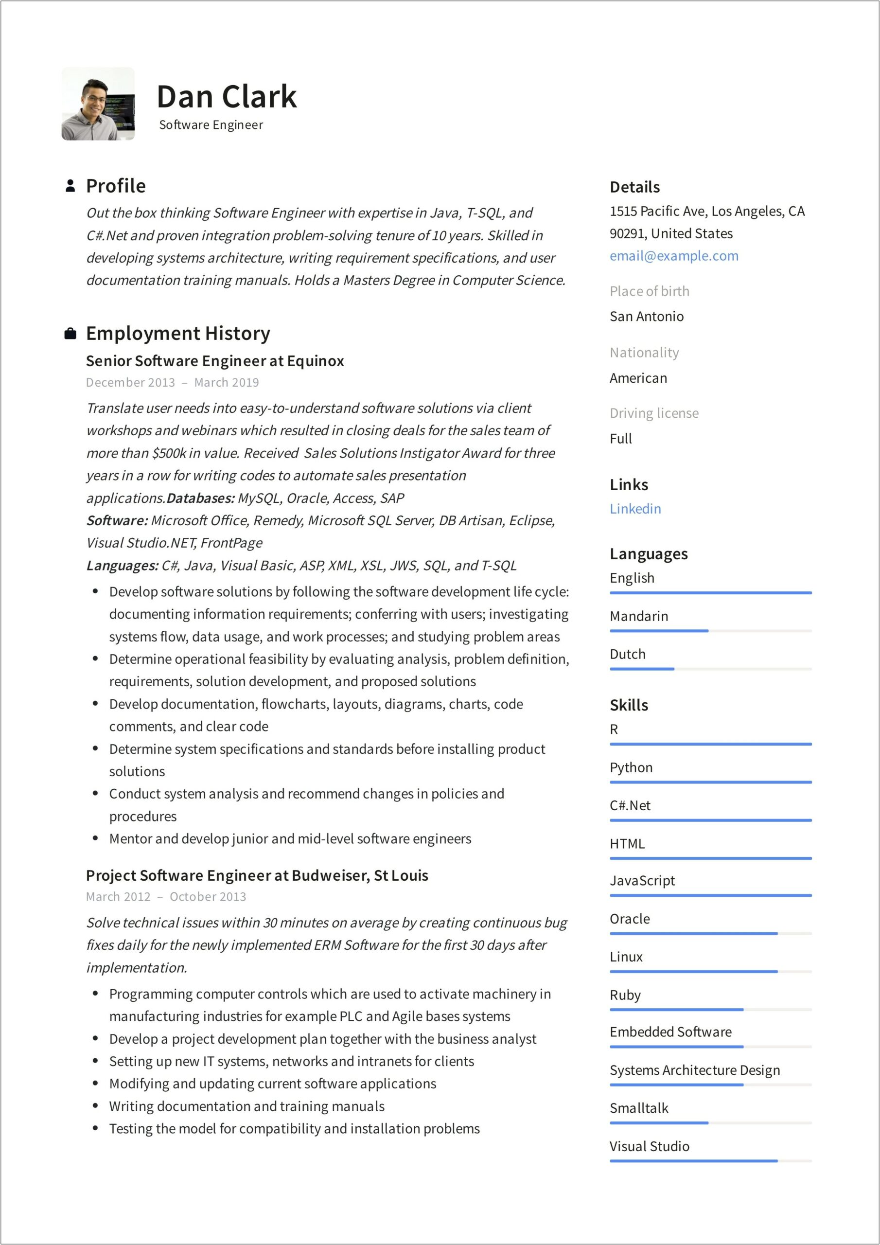 Integration Engineer Job Description Resume