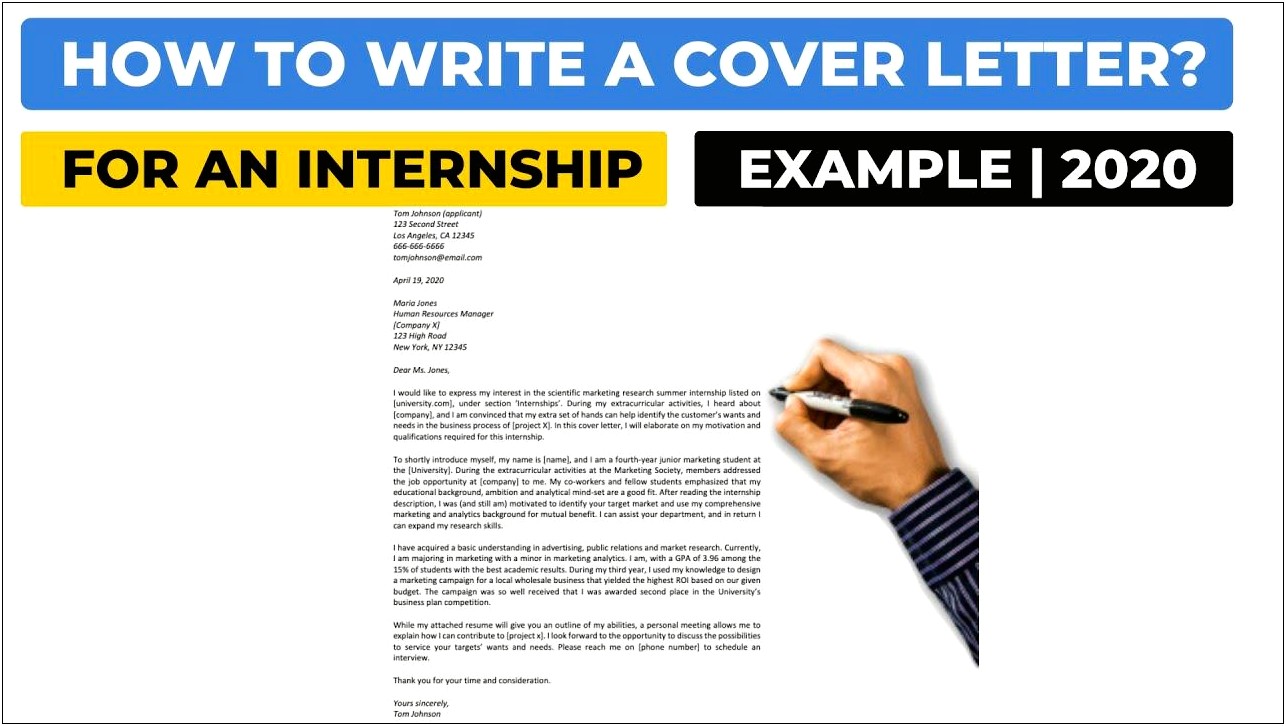 Internship Resume Cover Letter Examples