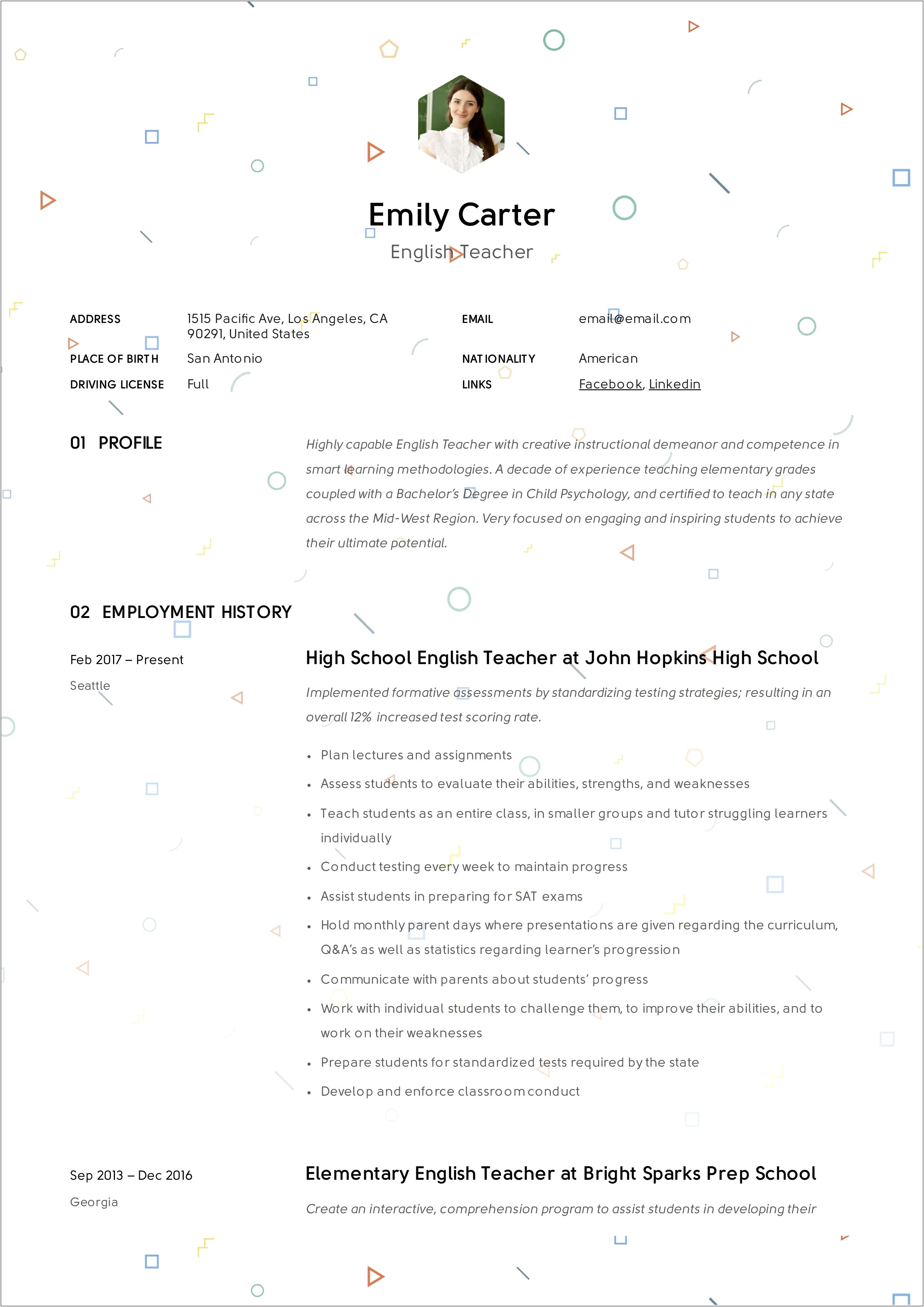 Interview Resume Format Free Download