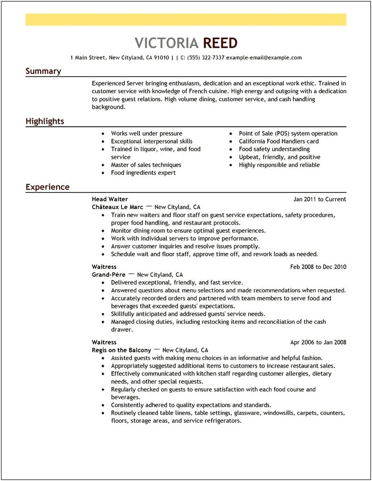 Intro Line For Resume Examples