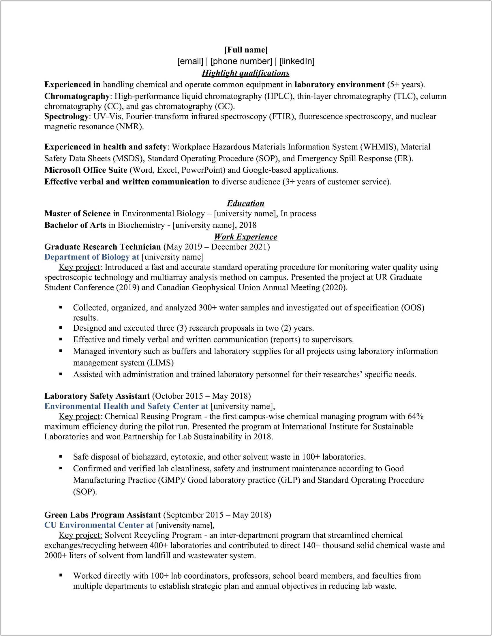Is Handled A Good Word For Resume