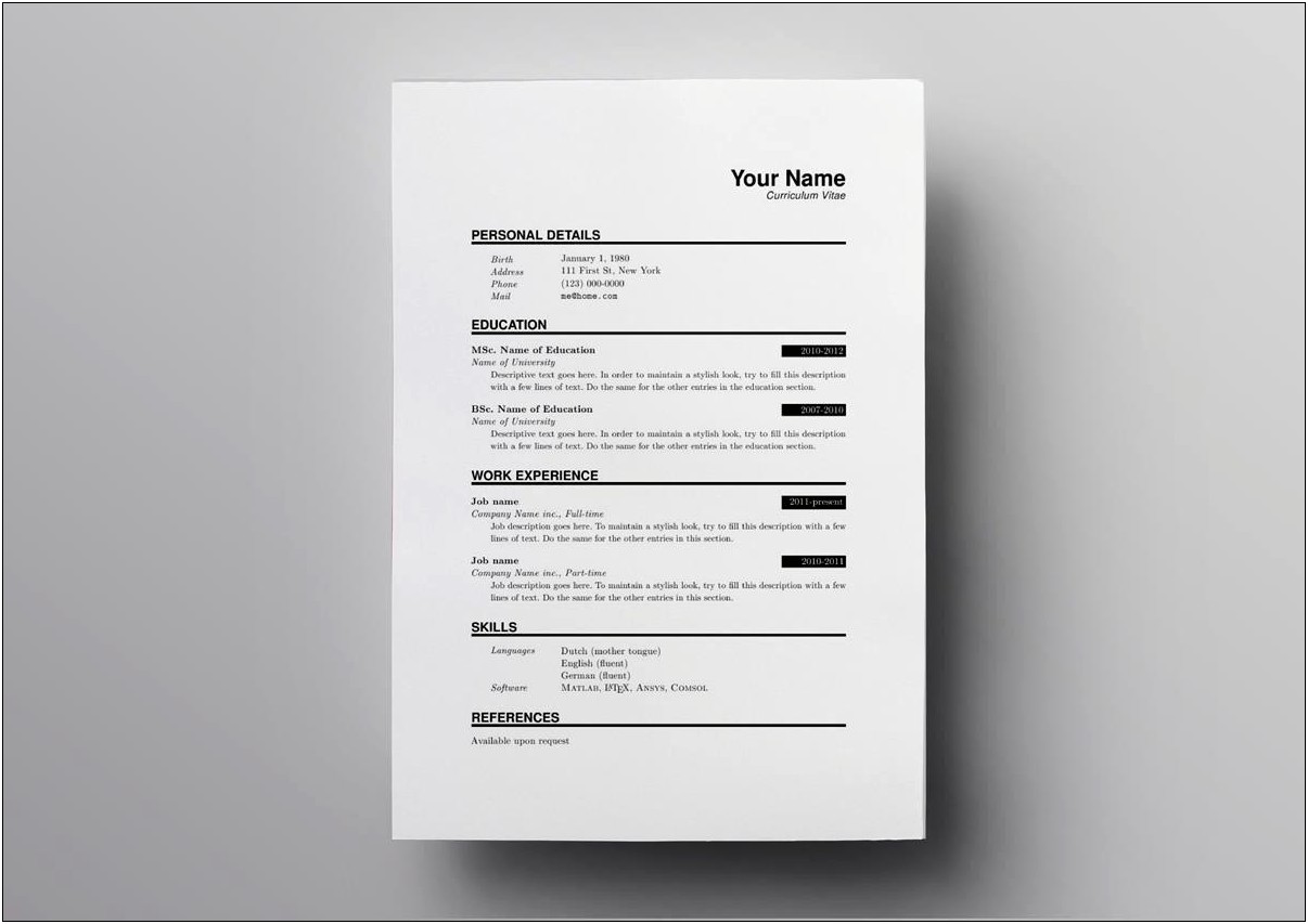 Is There A Resume Template On My Computer