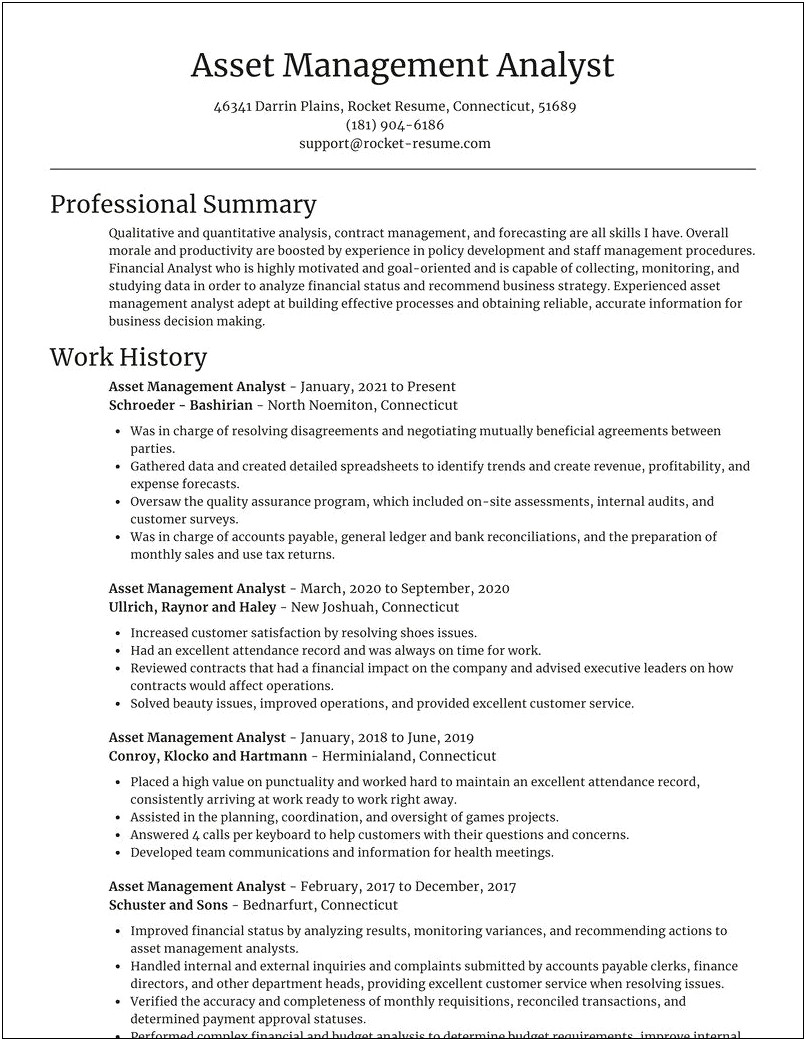 It Asset Management Resume Examples