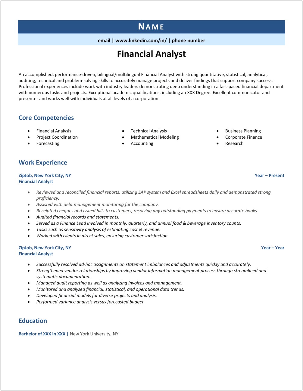 It Audit Analyst Resume Examples