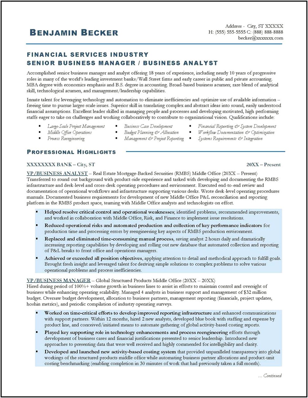 It Business Analyst Resume Examples