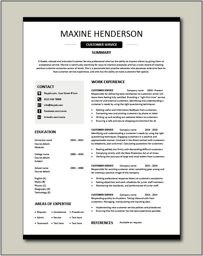 It Customer Support Resume Example