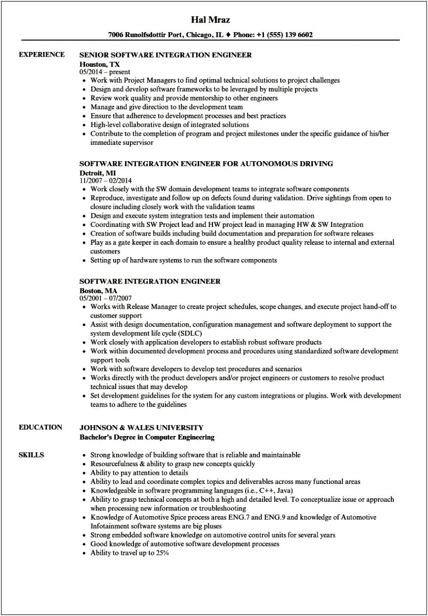 It Engineer Job Description Resume