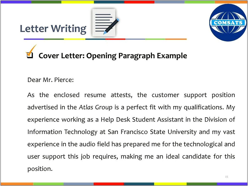 It Help Desk Resume Cover Letter