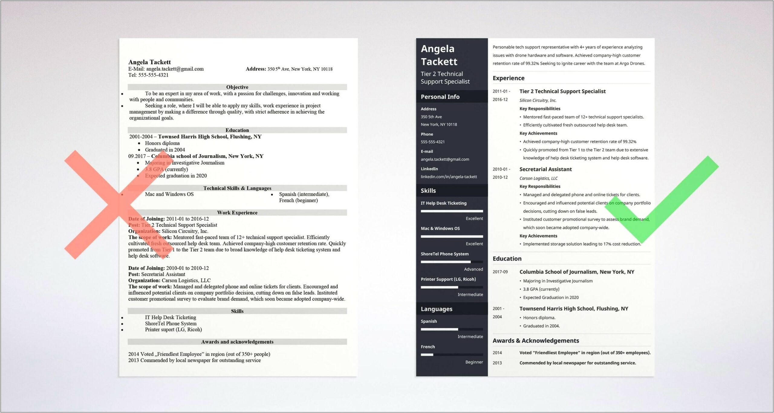 It Helpdesk Resume Examples Communication And Ticket Entry