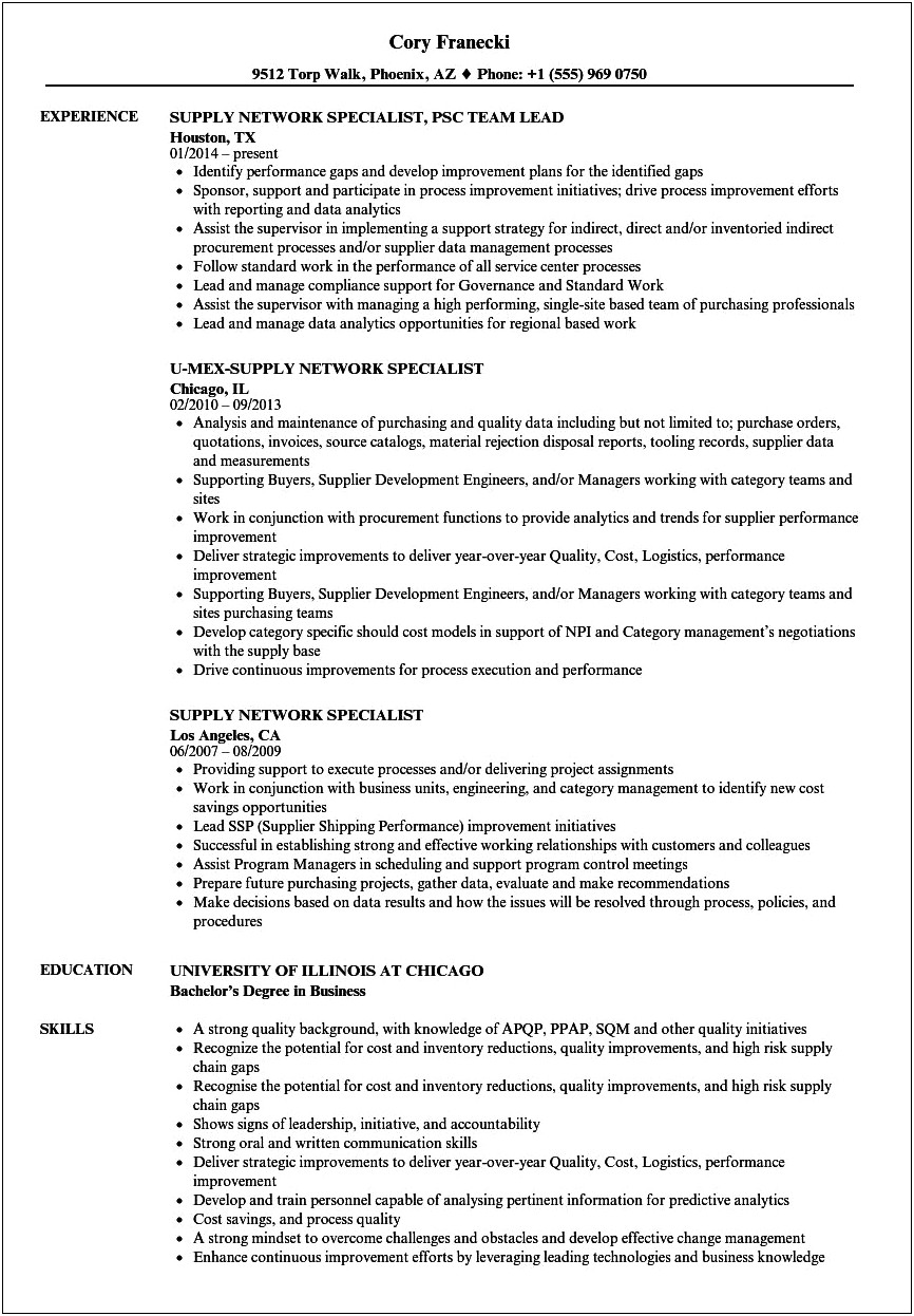 It Network Job Description Resume