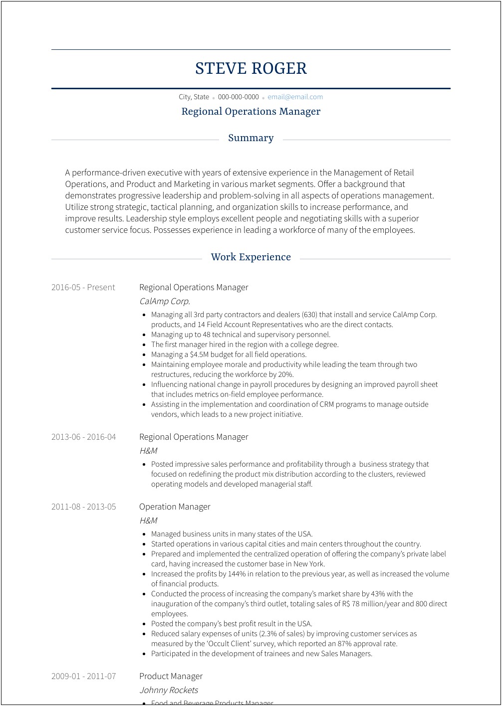 It Operations Manager Resume 2013