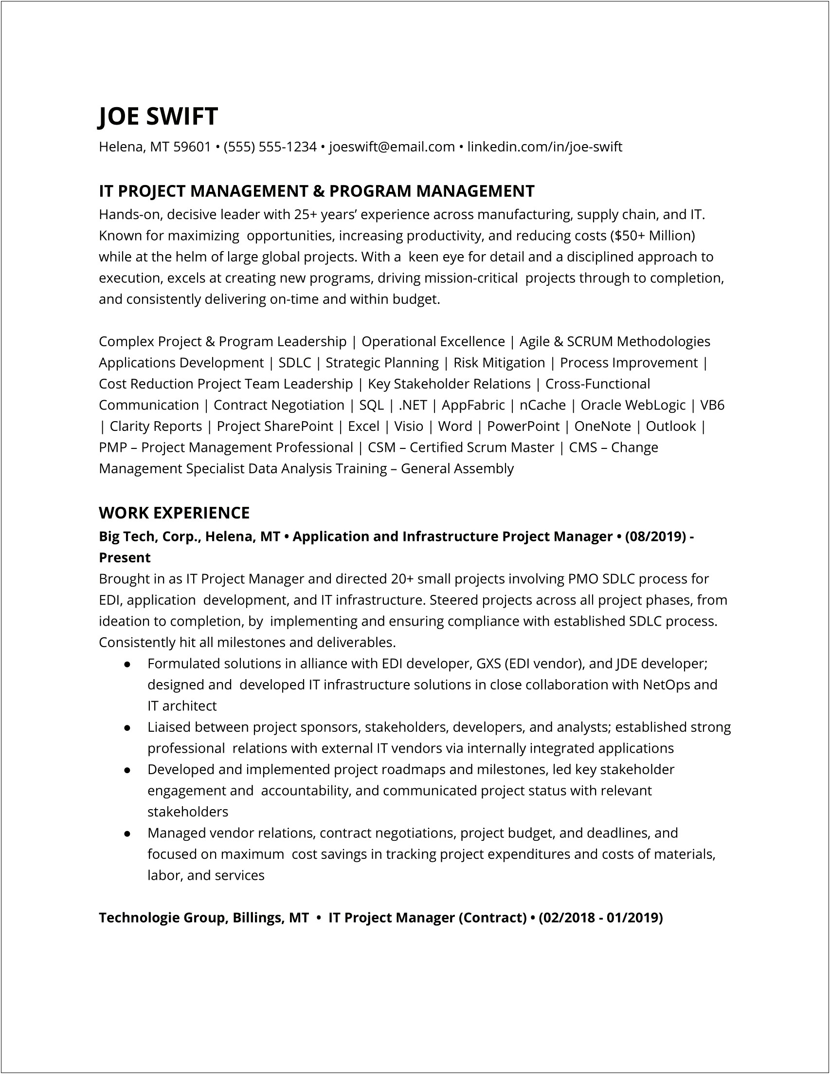 It Risk Management Resume Examples
