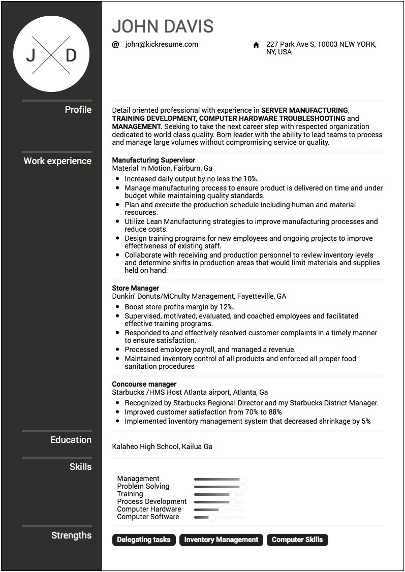 It Server Management Resume Examples
