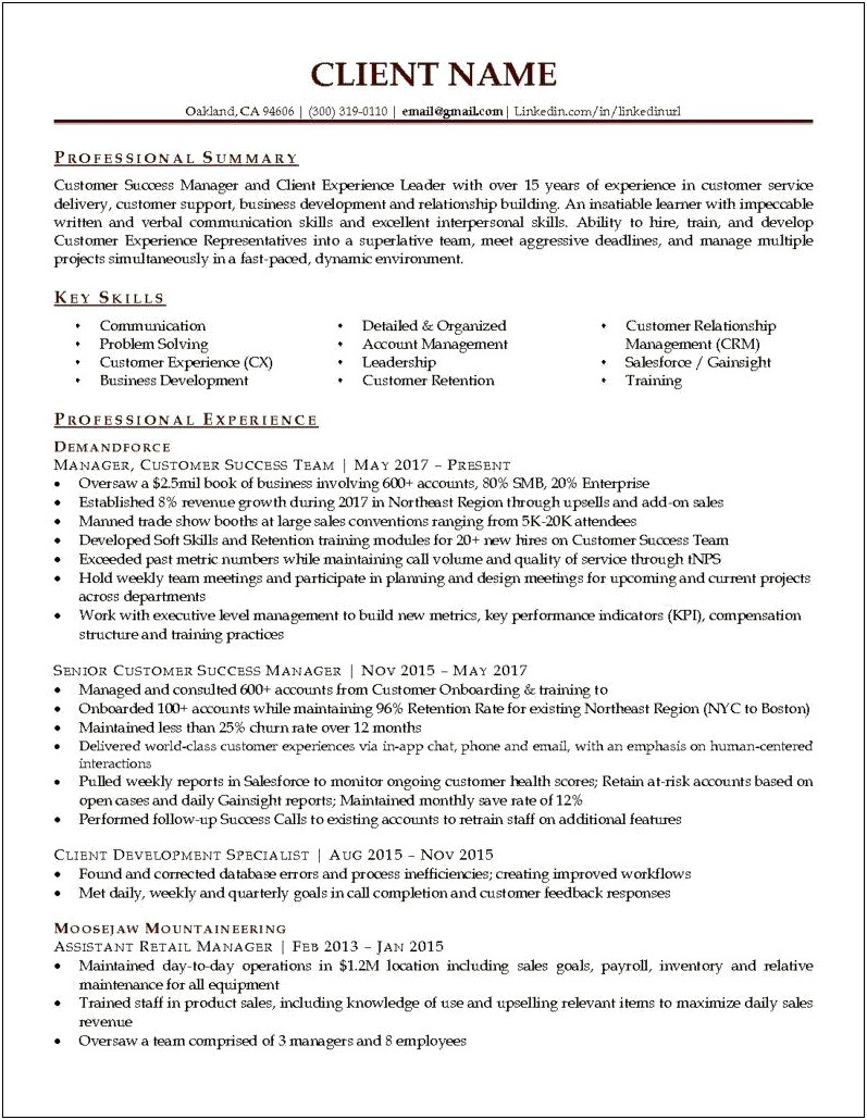 It Service Delivery Manager Resume Summary