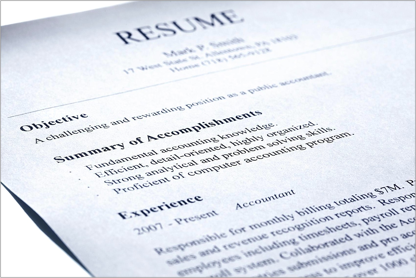 It Support Resume Summary Example