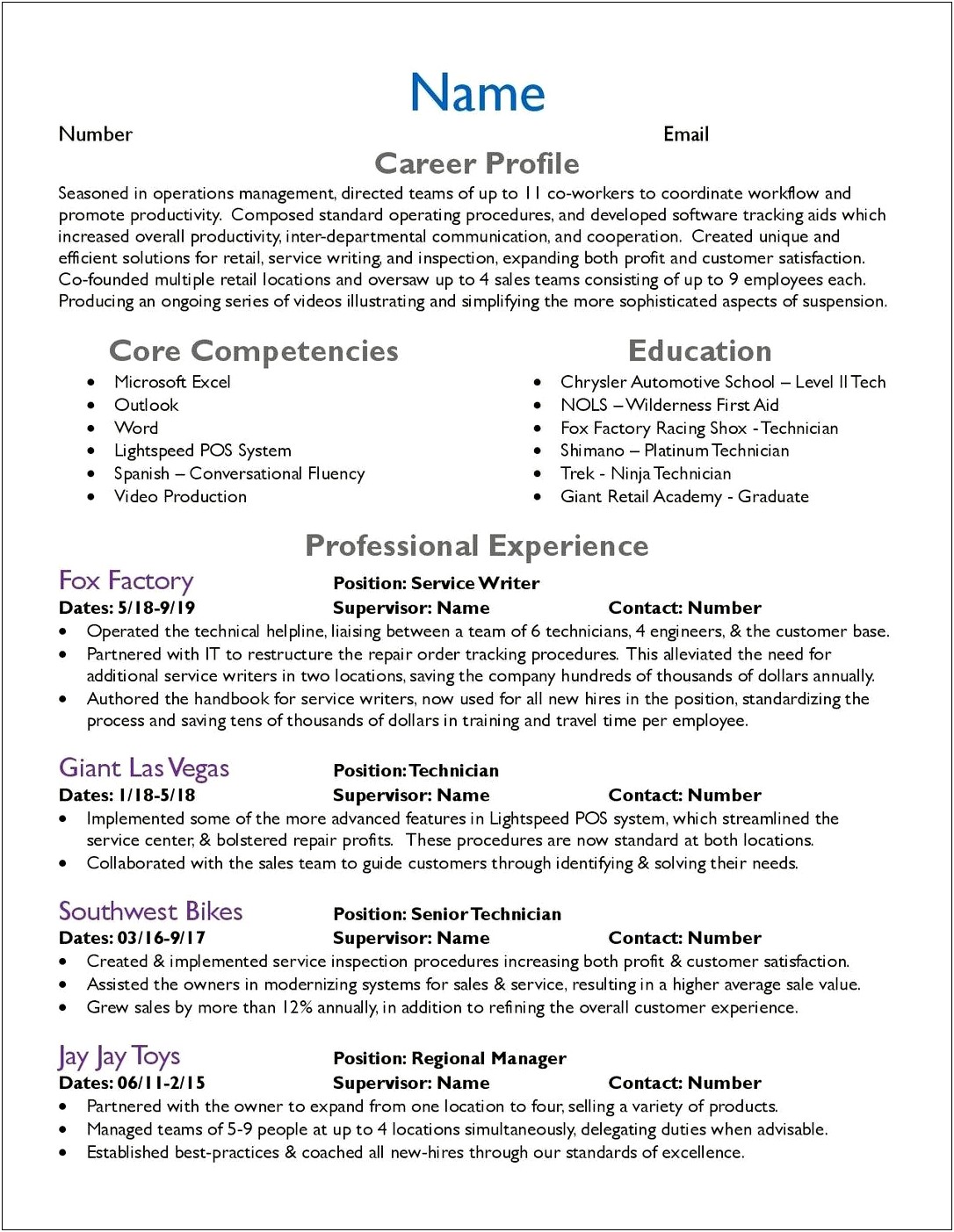 It Technical Operations Manager Resume