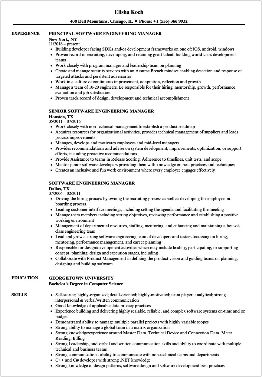 Java J2ee Technical Manager Resume