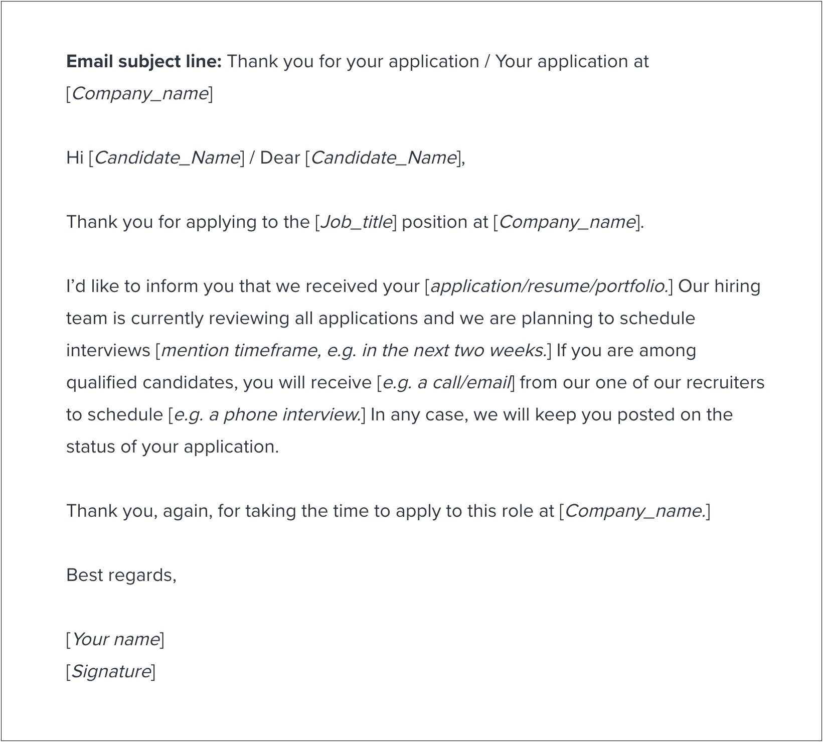 Job Application Resume Email Templete