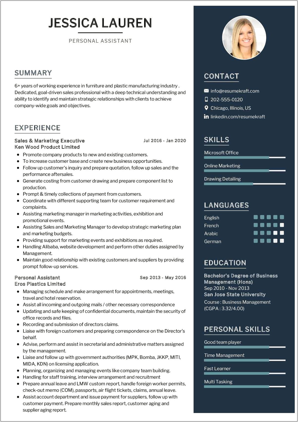 Job Description For Personal Care Assistant For Resume
