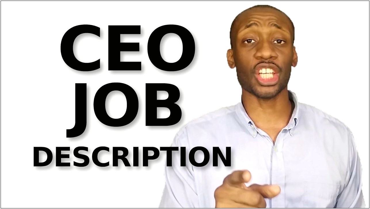 Job Description For Small Business Ceo Resume