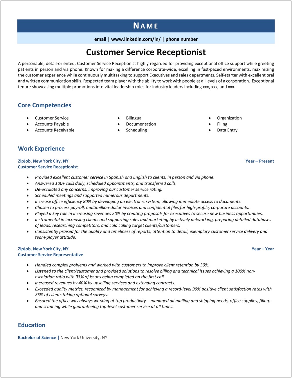 Job Discription Customer Service Agent Resume