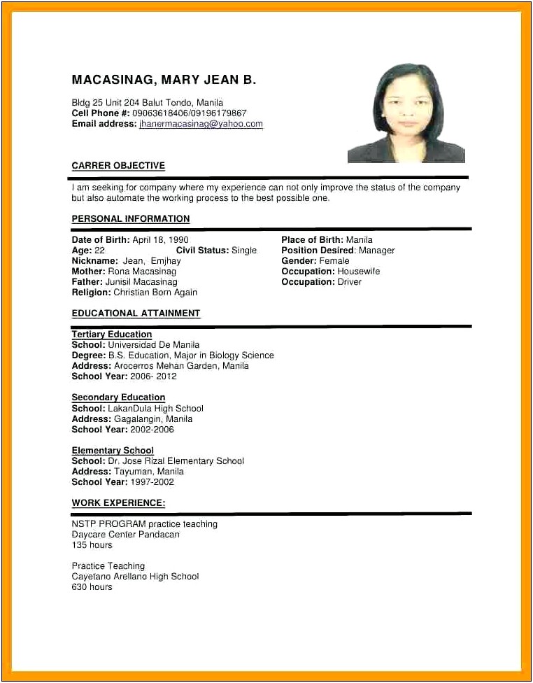 Job Has A Preferred Resume Format