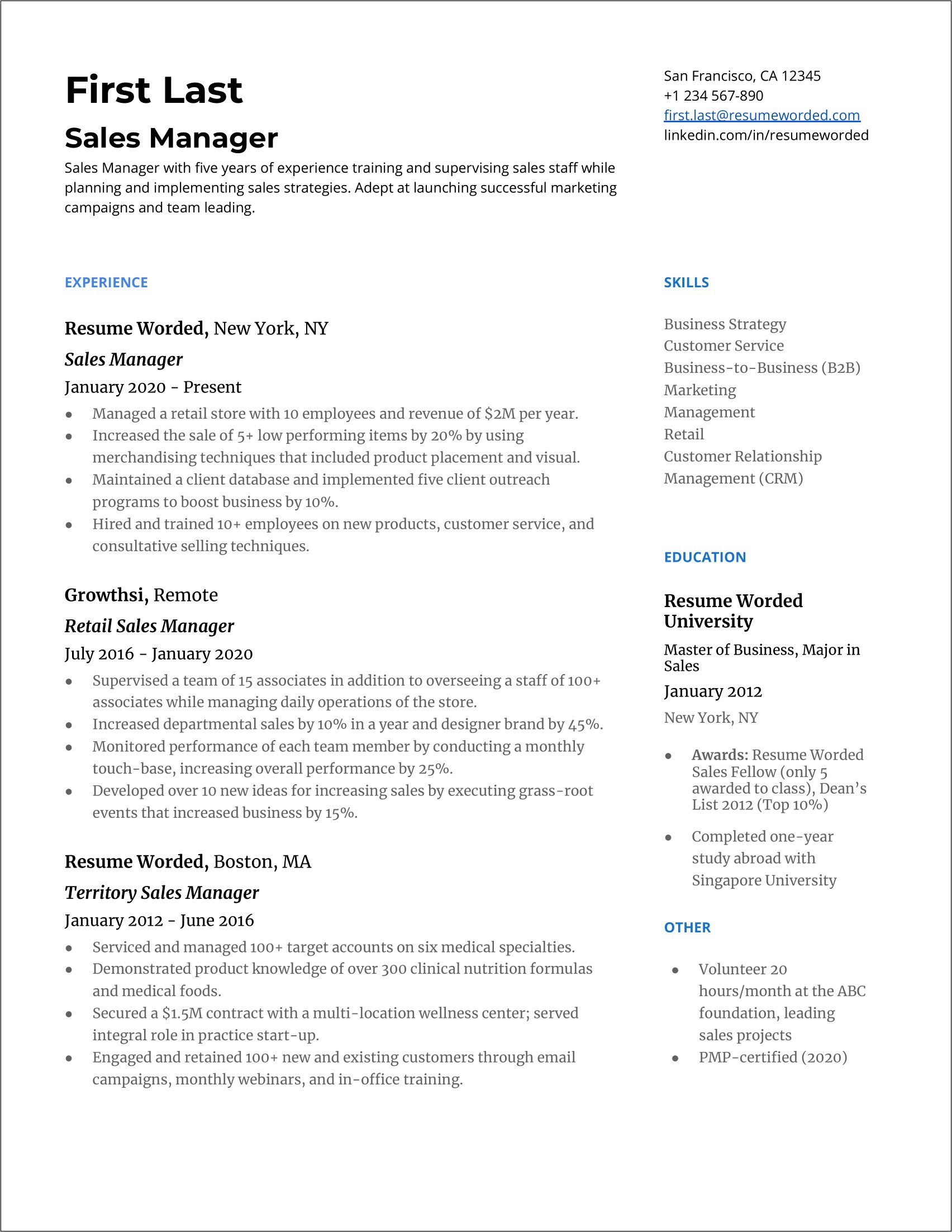 Job Resume Moving Experience Order