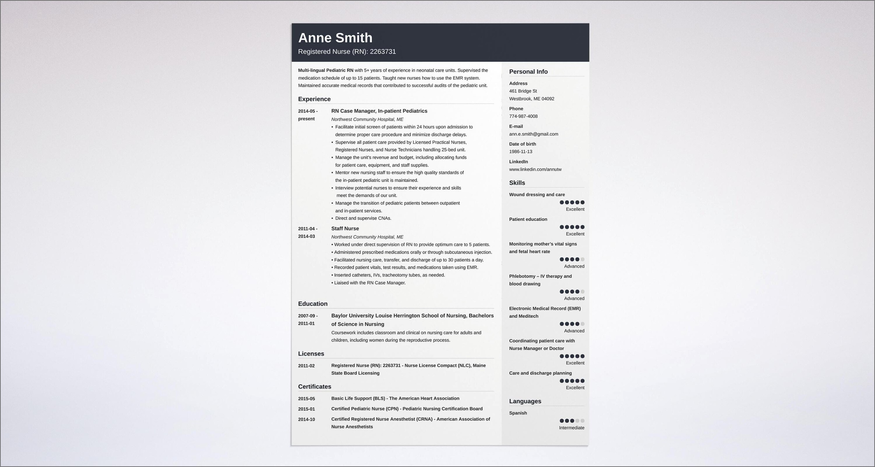 Job Scan Sample Nurse Resume