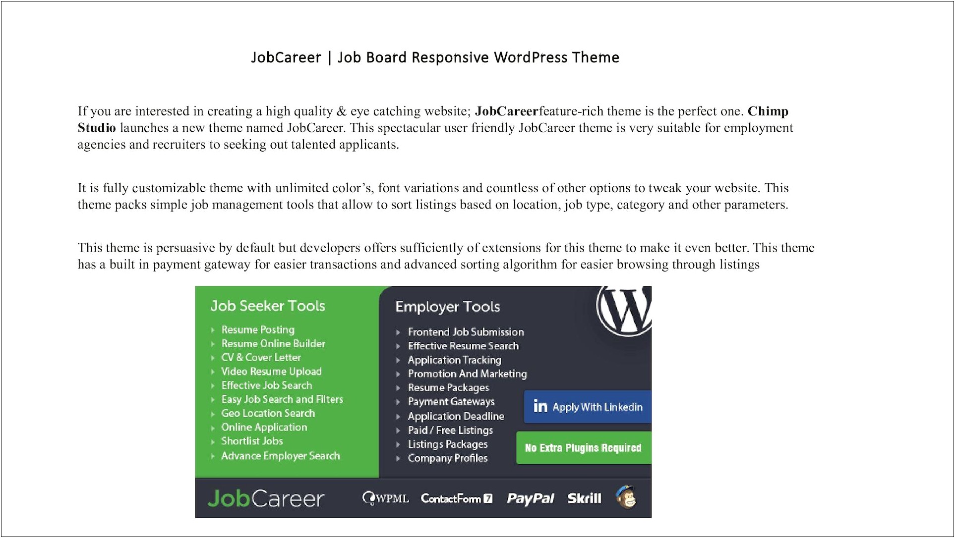 Jobboard Responsive Job & Resume Market Wordpress Theme