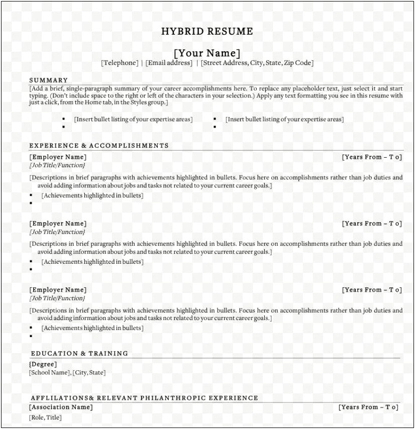 Jobs Not Related On Resume