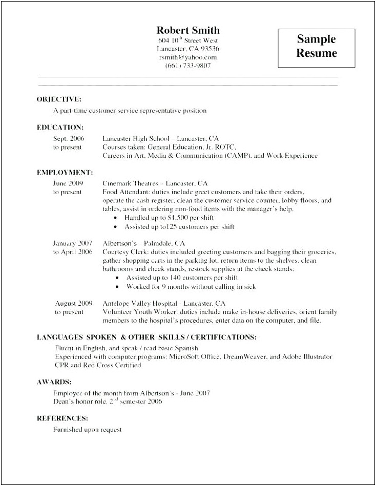 Jobs Of A Cashier Resume