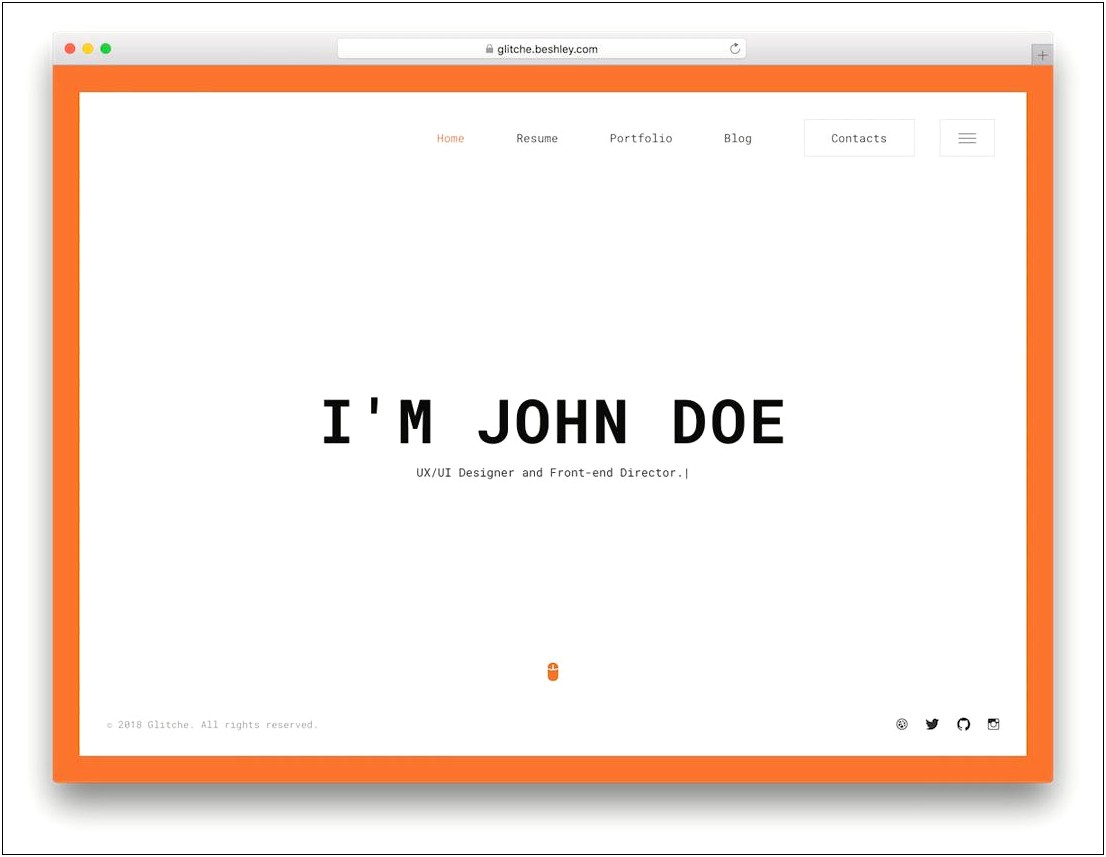 John Bootstrap One Page Html5 Resume Template