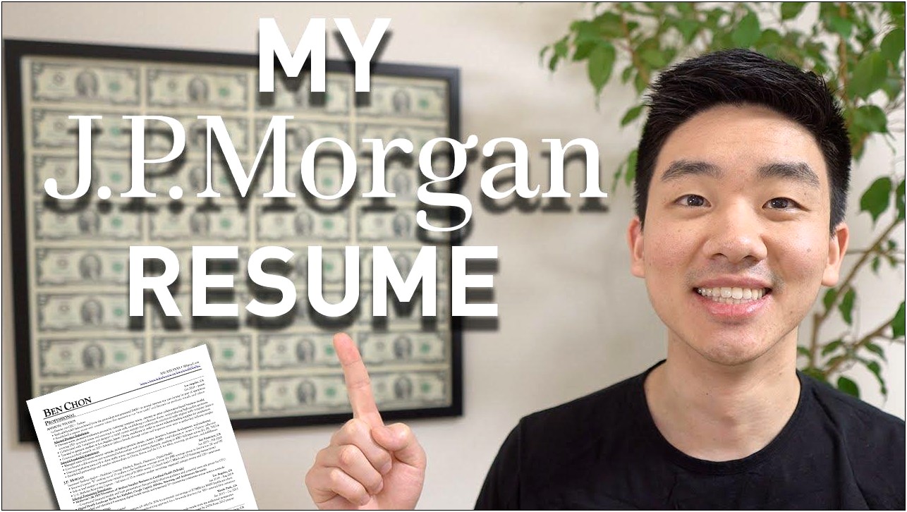 Jp Morgan Chase Resume Work Experience