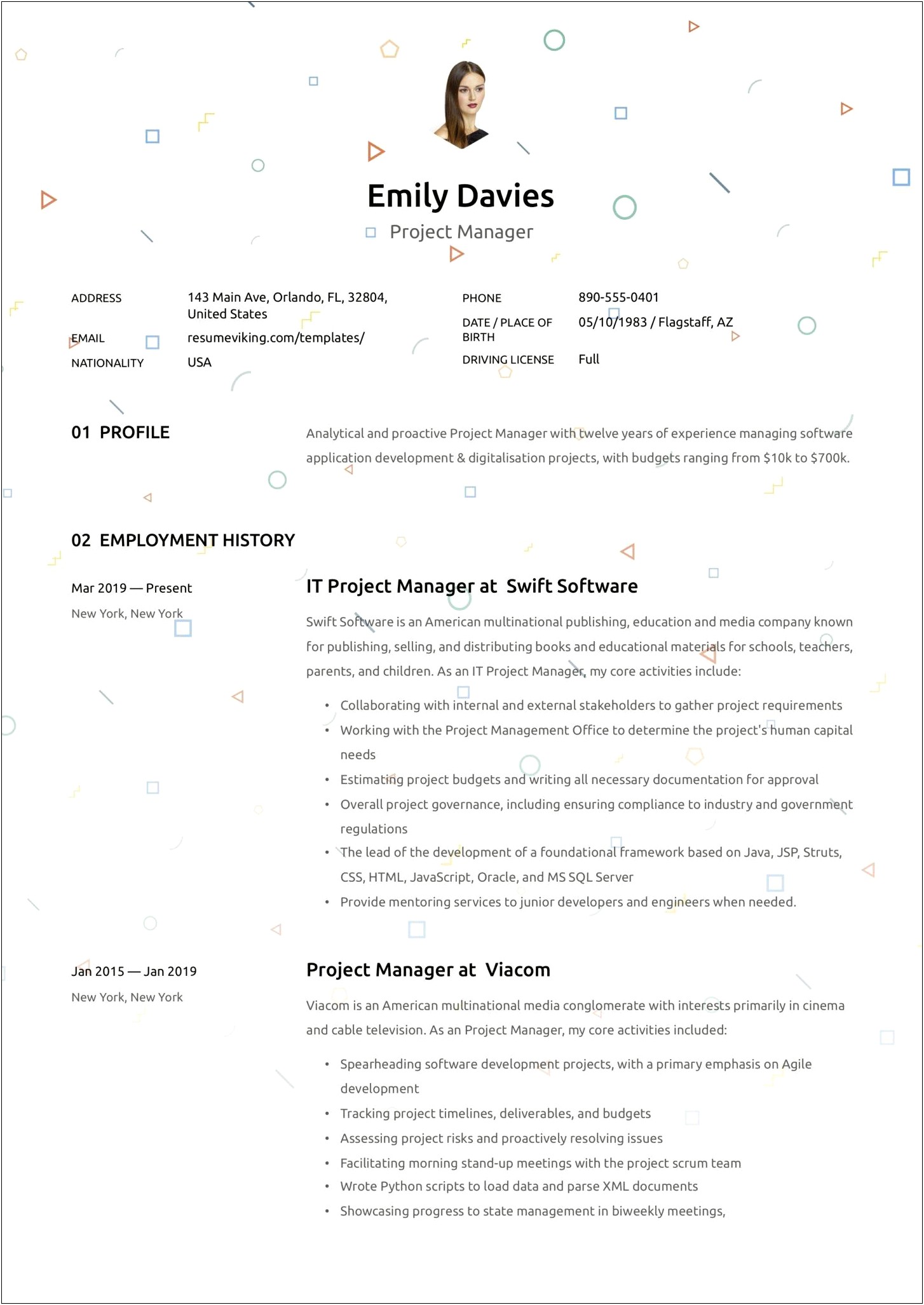 Junior Project Manager Resume Pdf