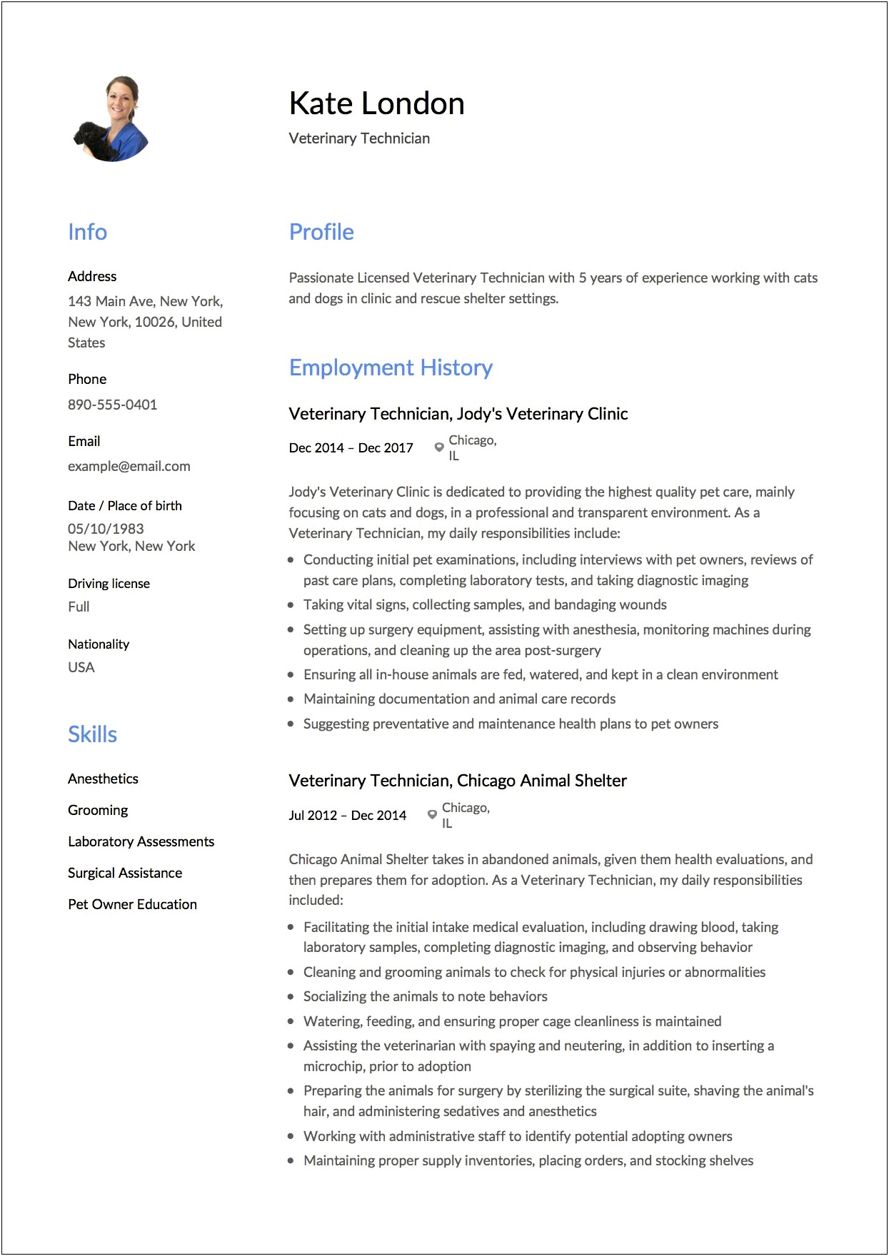 Kennel Assistant Resume Summary Samples