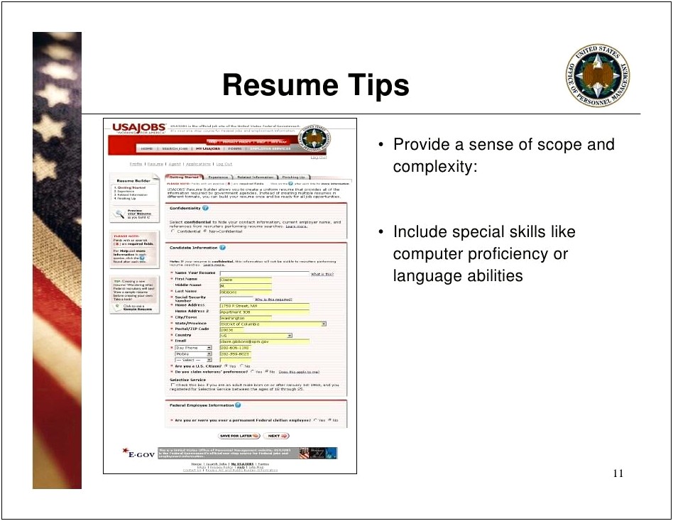 Key Words For Resume Federal Government
